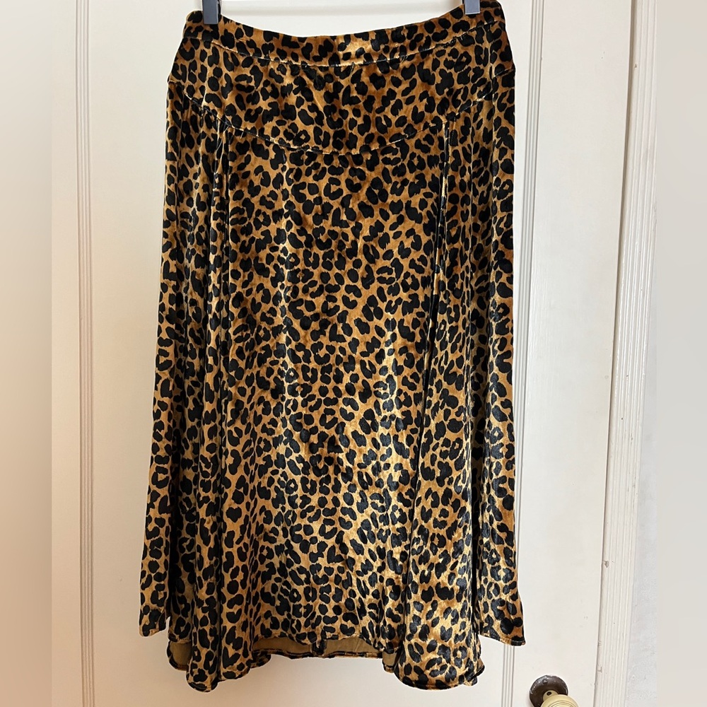 Marc by Marc Jacobs Velvet Silk Blend Leopard Print Skirt